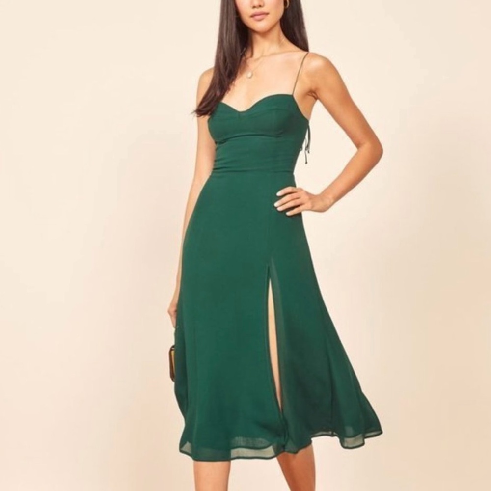 Reformation Juliette Dress in Emerald *NEW*